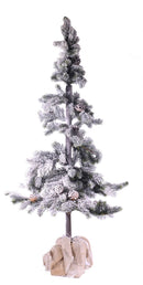 Albero di Natale Luminoso con LED e Pigne in PVC H143cm Juta Verde Innevato