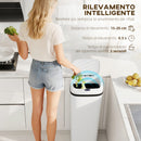 Pattumiera con Sensore a Infrarossi da 50L con 2 Modalità di Apertura Superficie Anti-impronte in Acciaio Inox e ABS Bianco      