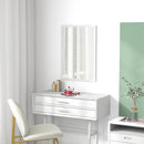 Specchio da Parete Rettangolare 50x70 cm in Vetro e MDF Bianco      