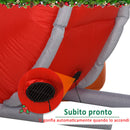 Babbo Natale Gonfiabile 310x78x148 cm con Luci LED Slitta e Renna per Esterno 