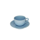 Set 6 Tazzine da Caffè con Piattino Ø7,5xh5 cm in Gres Porcellanato Juliet Azzurro Pastello