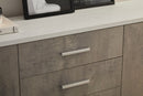 Mobile Basso 4 Ante 4 Cassetti 203x84x41 cm Ossido Bianco/Cemento