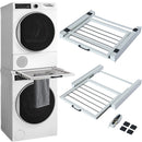 Kit di Congiunzione Supporto per Lavatrici e Asciugatrici con Ripiano Stendino Estraibile