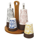 Menage Set Olio Aceto Sale e Pepe Ø7x18 cm  in Gres VdE Tivoli 1996 Classic Nouveau