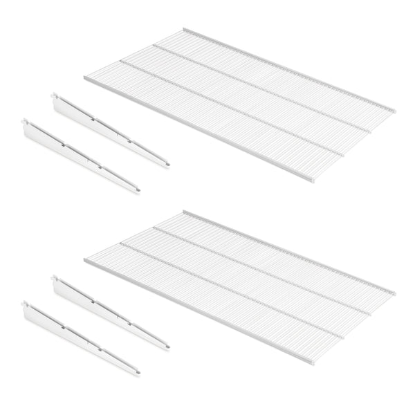 Lot de 2 étagères 80x40,5 cm avec supports en acier blanc Emuca acquista