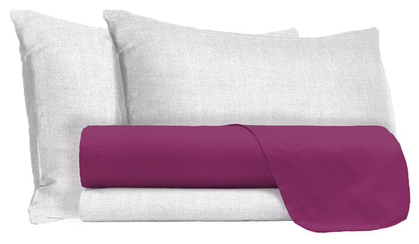 online Ensemble de draps et taies d'oreiller en coton Fuchsia différentes tailles