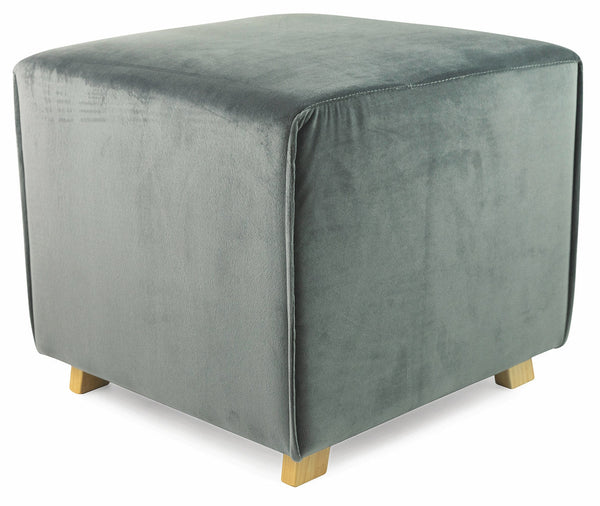 Pouf Repose-Pieds Tabouret Carré 47x47x42 cm en Velours Soriani Gris acquista