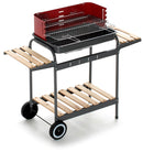 Barbecue a Carbone Carbonella 102x38x88,5 cm in Acciaio Nero e Rosso