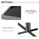 Set Tavolo con 4 Sedie e 4 Sgabelli da Giardino in Alluminio Grigio