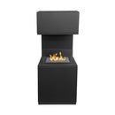 Camino a Bioetanolo da Pavimento 38x38x100 cm Oslo in acciaio Nero  