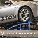 2 Rampe Idrauliche Auto 114x34,5x23-32,5A cm Portata 3T in Metallo Nero      