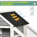 Conigliera da Esterno 140x65x120 cm in Legno Grigia