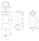 Stufa a Legna 10KW in Acciaio Flig Fremont Nera