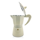 Set 3 Caffettiere in alluminio 1-3-6 tazze con manico soft touch Beige