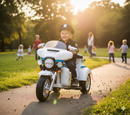 Moto Elettrica Polizia Americana 3 Ruote per Bambini 12V Kidfun Police Washington Bianca