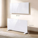 Stufa Elettrica 2000 W Termoconvettore 87x21,5x44,5 cm da Parete e Terra Compatibile con Alexa e Google Home Bianco      