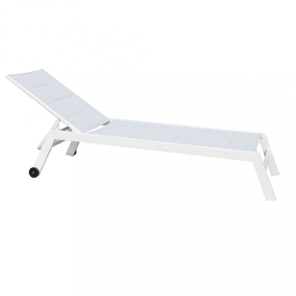 Chaise longue de jardin empilable Formentera 198x61x34/95 h cm en aluminium blanc acquista