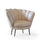 Fauteuil coque Orel 75x80x75 cm en nubuck beige
