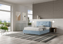 Letto Matrimoniale Francese Imbottito in Microfibra Appia Large Azzurro Varie Misure