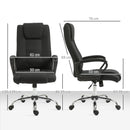 Sedia da Ufficio Ergonomica Basculante e Imbottita 62x76x110-119 cm in Poliestere Effetto Lino Nero  