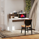 Scrivania PC Moderna 110x50x102,6 cm con Piano Rialzato Bianco e Noce   