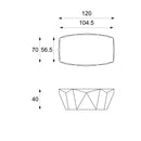 Tavolino da Soggiorno 120x70x40 cm in Pietra Fossile Diamond medium Grigio