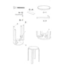 Sgabello Tondo in Legno Ø32x45cm Small Rosso