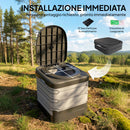 WC Portatile da Campeggio 42x46x43,5 cm con 12 Pacchetti Coagulanti e 12 Sacchetti di Smaltimento in PP Grigio e Nero      