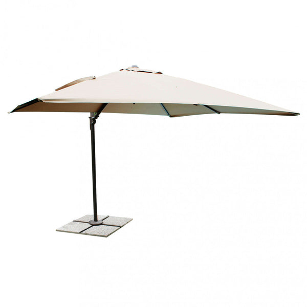 Mercurio Parasol de Jardin Décentralisé 3x4m en Aluminium Noir et Toile Beige prezzo