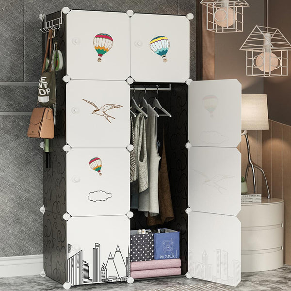 prezzo Armadio Guardaroba Modulare 8 Cubi 1 Anta Appendiabiti Mobile Componibile