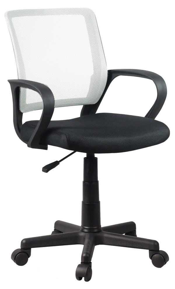 Chaise de bureau opérationnelle en tissu noir et blanc sconto