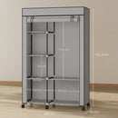 Armadio Portatile 103x43x162,5 cm con Ruote 6 Ripiani Aperti in Tessuto non Tessuto e Acciaio Grigio Chiaro      
