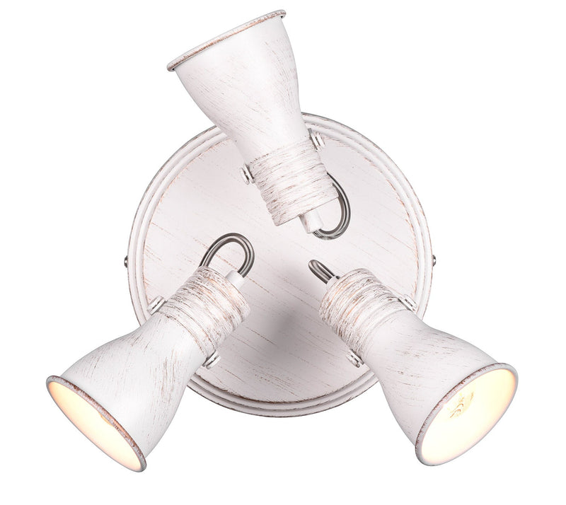 Plafoniera da Interno Attacco E14 in Metallo Bianco antico