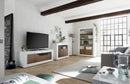 Mobile Porta TV 3 Ante 138x42x56 cm in Legno TFT Lipari Bianco e Noce