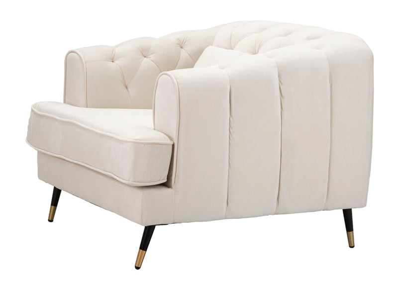 Poltrona Praga 93x71x86 cm in Poliestere Crema/Oro