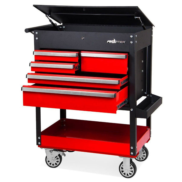 acquista Desserte d'Atelier 92,5x52x106 cm en Acier Noir et Rouge