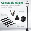 Set 2 Lampioni Solari per Giardino con 2 LED e Accensione Automatica   Nero