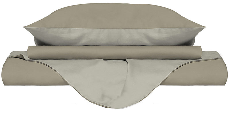 Copripiumino con Sacco e Federe Doubleface Tortora\/Panna