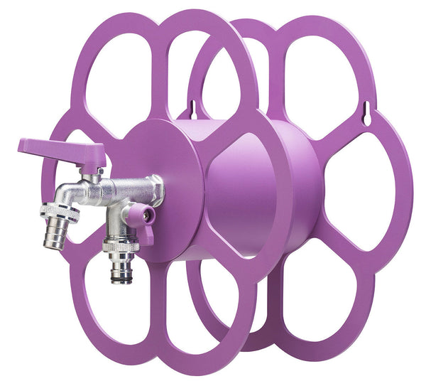 sconto Belfer 42/FR Support de tuyau mural en métal violet avec robinet double sortie