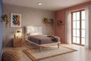 Letto Singolo con Rete Rivestita Similpelle Bianco Tessis Testata Soft Varie Misure