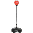 Sacco da Boxe ad Altezza Regolabile 45x45x133-151 cm con Guanti Inclusi in PE e Acciaio Rosso      