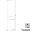 Armadio 2 Ante 1 Cassetto 45x38x174 h cm in Truciolare bilaminato Rovere grigio