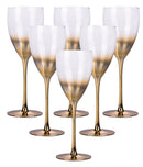 Set 6 Calici Vino Très Chic in Vetro VdE Tivoli 1996 Gold
