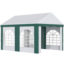 Tendostruttura max 12 Persone 400x295x285 cm con Doppio Ingresso Bianco e Verde