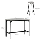 Set da Pranzo 5 Pezzi con Bancone da Bar 110x50x89,5 cm e Sgabelli in Legno e Metallo in Legno e Metallo  