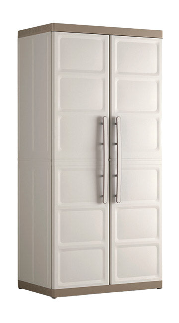 prezzo Meuble d'extérieur 4 étagères 89x54x182H cm en plastique Keter Excellence XL Tall Beige/Taupe