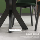 Tavolo da Pranzo Moderno Rotondo per 4 Persone Ø100x75 cm in Acciaio e MDF Nero