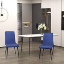 Set 2 Sedie Imbottite 43x58x90 cm in Tessuto Blu