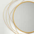 Specchio Moderno e Rotondo Decorativo a Muro con Ganci Ø65x1 cm in Vetro e Metallo Oro