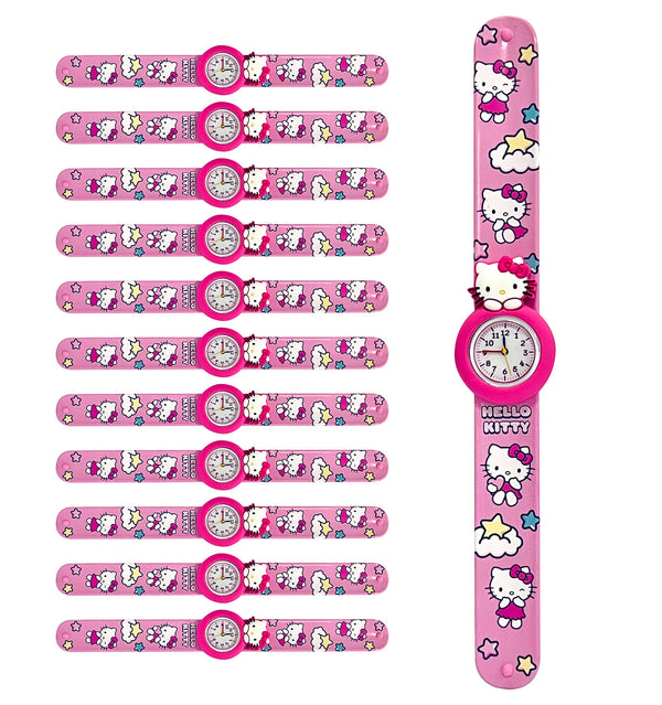 Set 12 Orologi da Polso Bracciale per Bambini Hello Kitty Colorazione Rosa acquista